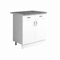 Рабочий стол 80 цвет Белый (2 ящика) столешница Гранит SANTREK HOME (ЛДСП)