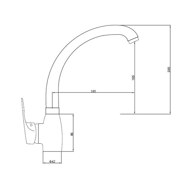 Смеситель Кухня SANTREK AQUA-615  "MODERN" MAXI шар. d-40 SB58 