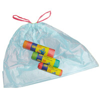 Мешки для мусора 120 л, с завязками, ПНД 15 мкм, рулон 10 шт.  (Мульти-Пласт 2000)