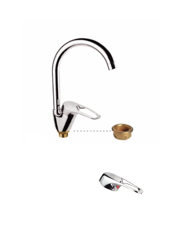 Смеситель Кухня Lemen шар d40 боковой (LB 91421) на гайке латунь