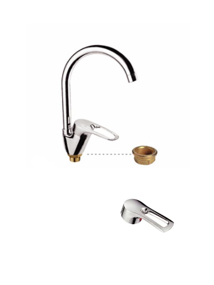 Смеситель Кухня Lemen шар d40 боковой (LB 91477) на гайке латунь