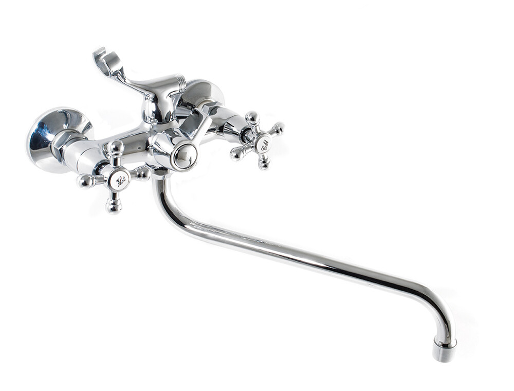 Смеситель Ванна SANTREK AQUA-320  "CLASSIC" 1/2 м/к картридж. перекл. Крест SL592