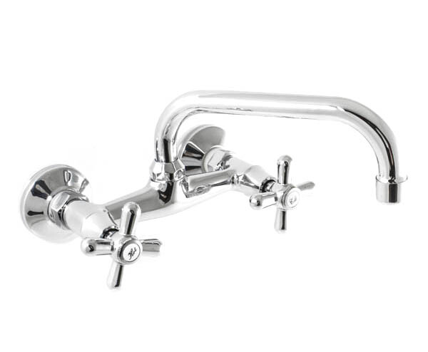 Смеситель Кухня СТЕНА SANTREK AQUA-495  "CLASSIC" 1/2 м/к Крест SL595