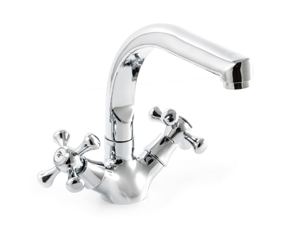 Смеситель Кухня SANTREK AQUA-430  "CLASSIC" LUX 1/2 м/к Крест SL594 высокий излив