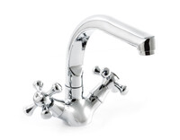 Смеситель Кухня SANTREK AQUA-430  "CLASSIC" LUX 1/2 м/к Крест SL594 высокий излив