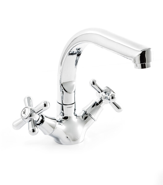 Смеситель Кухня SANTREK AQUA-430  "CLASSIC" LUX 1/2 м/к Крест SL595 высокий излив