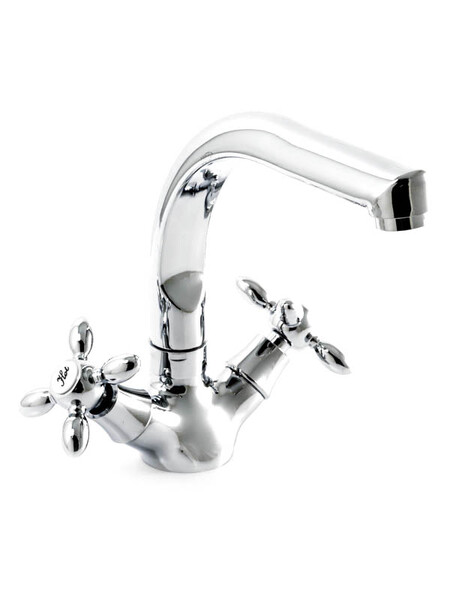 Смеситель Кухня SANTREK AQUA-430  "CLASSIC" LUX 1/2 м/к Крест SL603 высокий излив