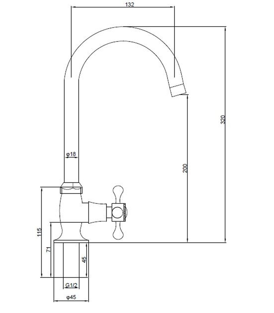 Смеситель Кухня SANTREK AQUA-460  "CLASSIC" Моно Лира SL 535