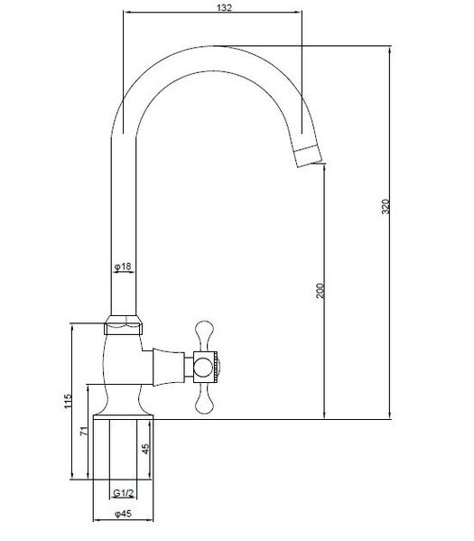 Смеситель Кухня SANTREK AQUA-460  "CLASSIC" Моно Лира SL 535