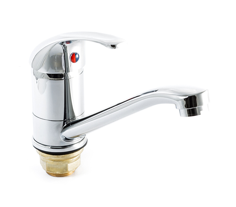 Смеситель Кухня SANTREK AQUA-630  "MODERN" шар. d-40 на гайке, средний нос SB47