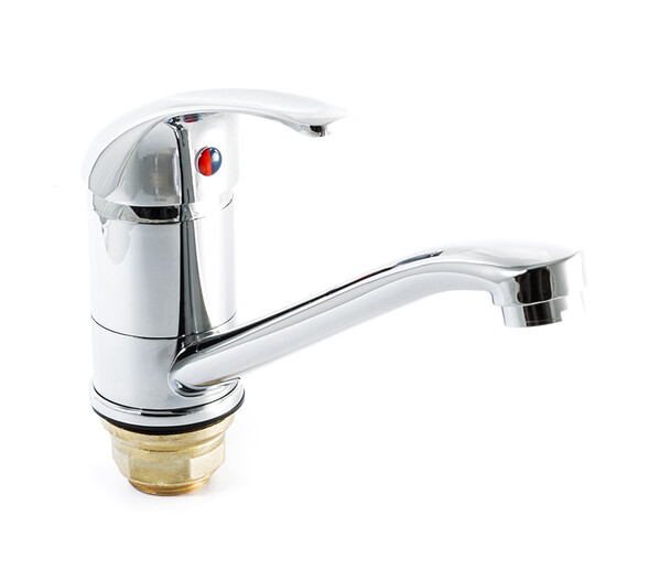 Смеситель Кухня SANTREK AQUA-630  "MODERN" шар. d-40 на гайке, средний нос SB47