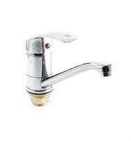 Смеситель Кухня SANTREK AQUA-630  "MODERN" шар. d-40 на гайке, средний нос SB70