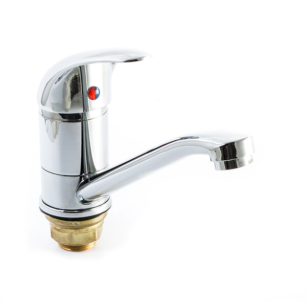 Смеситель Кухня SANTREK AQUA-630  "MODERN" шар. d-40 на гайке, средний нос SB71