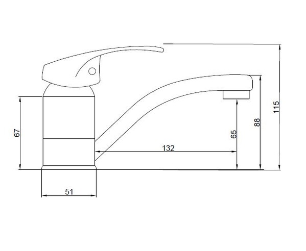 Смеситель Кухня SANTREK AQUA-635  "MODERN" шар. d-40 SB13 короткий нос (на гайке)