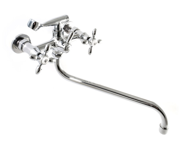 Смеситель Ванна SANTREK AQUA-110  "NOSTALGIE" 1/2 м/к (литой) шар. перекл Крест капелька SL603