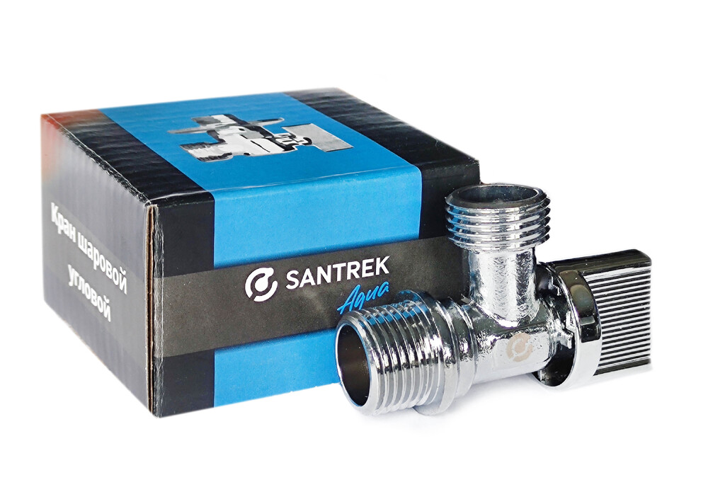 Кран угловой 1/2х1/2 ш/ш с отражателем  SANTREK AQUA Base  (658)