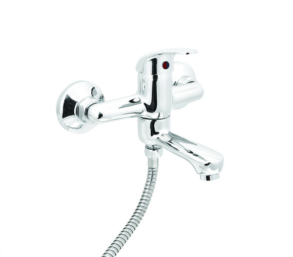 Смеситель Ванна SANTREK AQUA-712 "STANDART" шар. d-35 кор. нос, SB75 (поворот гусака - переключение на душ)