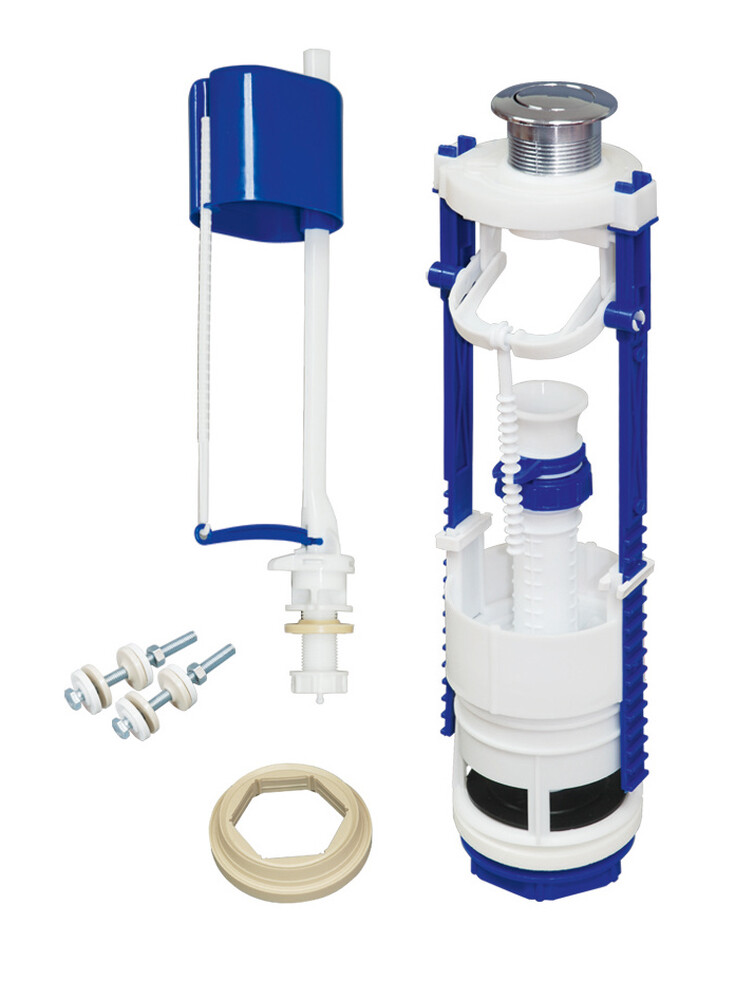 Арматура РБМ АС-17.1М нижняя подводка, Кнопка металлизированная, универсальный клапан
