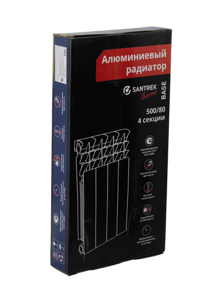 Радиатор алюминиевый SANTREK БЭЙС 500х80  4 секции (144 Вт/1 секц.)