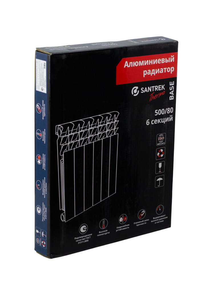Радиатор алюминиевый SANTREK БЭЙС 500х80  6 секций (144 Вт/1 секц.)