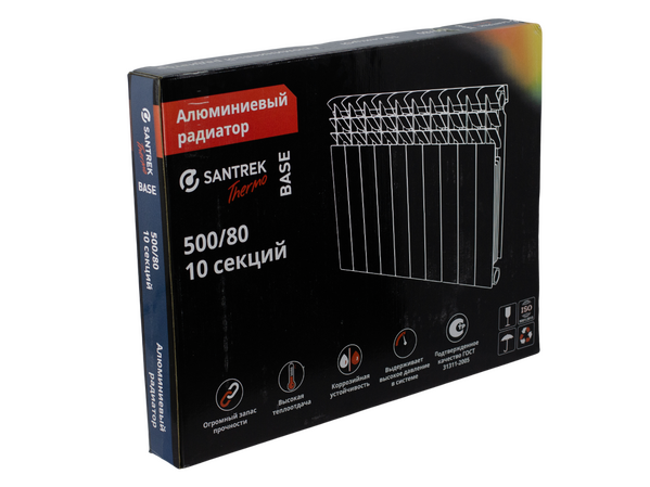 Радиатор алюминиевый SANTREK БЭЙС 500х80 10 секций (144 Вт/1 секц.)