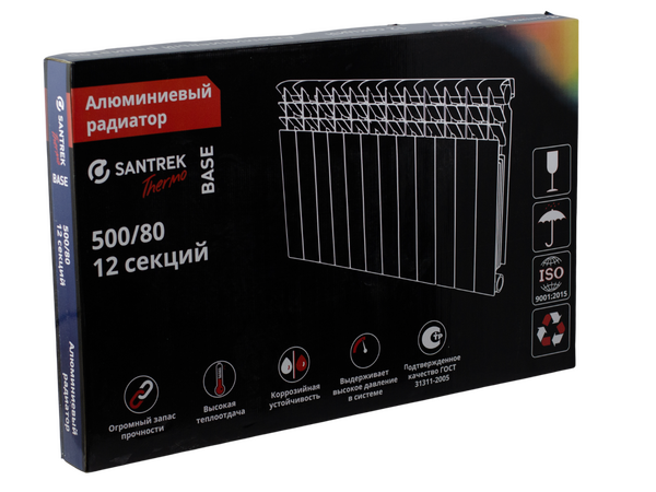 Радиатор алюминиевый SANTREK БЭЙС 500х80 12 секций (144 Вт/1 секц.)