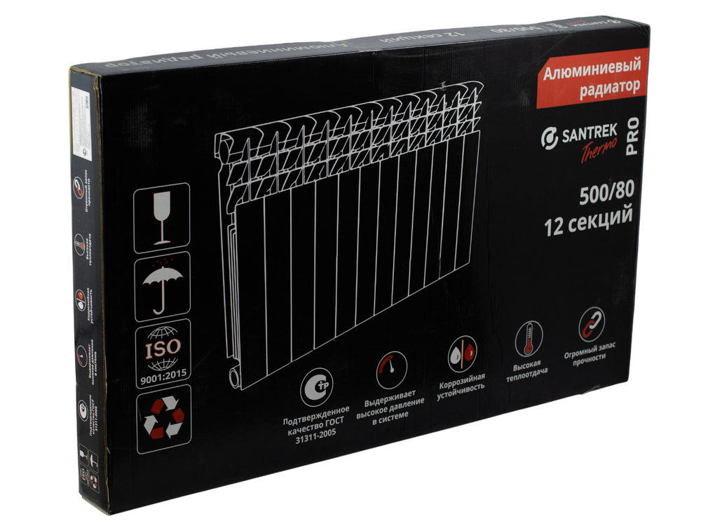 Радиатор алюминиевый SANTREK THERMO Pro  500х80 12 секций (172 Вт/1 секц.)