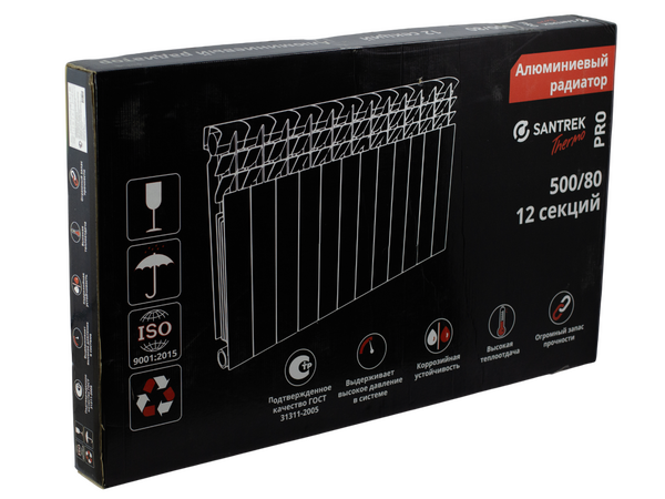 Радиатор алюминиевый SANTREK THERMO Pro  500х80 12 секций (172 Вт/1 секц.)