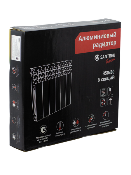 Радиатор алюминиевый SANTREK 350х80  6 секций (109 Вт/1 секц.)
