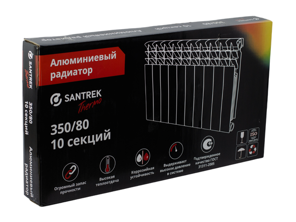 Радиатор алюминиевый SANTREK 350х80 10 секций (109 Вт/1 секц.)