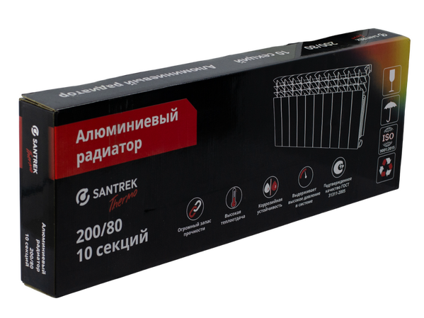 Радиатор алюминиевый SANTREK 200х80 10 секций (91 Вт/1 секц.)
