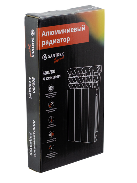 Радиатор алюминиевый SANTREK 500х80  4 секции (149 Вт/1 секц.)