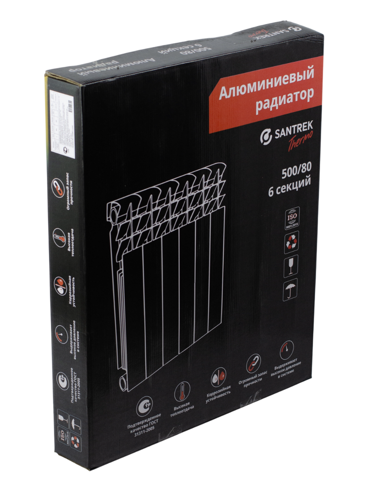 Радиатор алюминиевый SANTREK 500х80  6 секций (149 Вт/1 секц.)