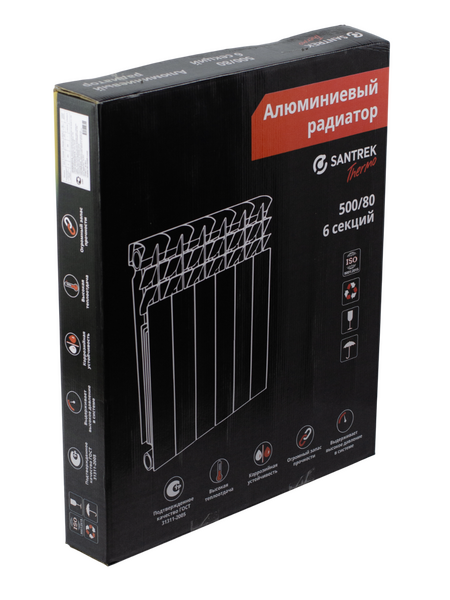 Радиатор алюминиевый SANTREK 500х80  6 секций (149 Вт/1 секц.)
