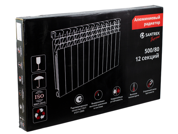 Радиатор алюминиевый SANTREK 500х80 12 секций (149 Вт/1 секц.)