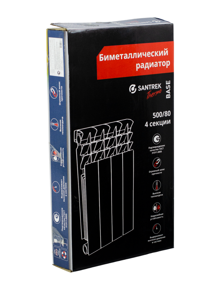 Радиатор SANTREK БЭЙС биметаллический 500х80  4 секции (128 Вт/1 секц.)