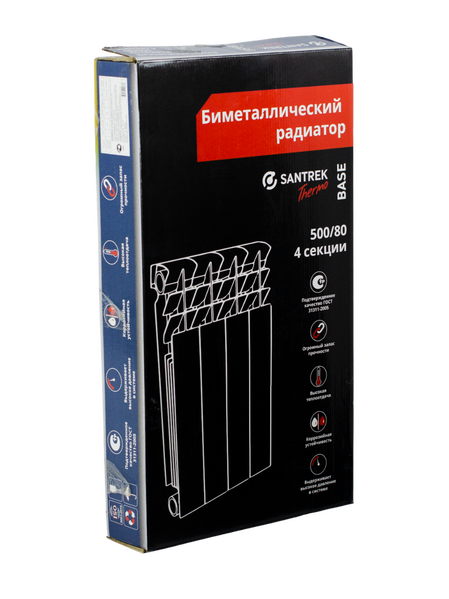 Радиатор SANTREK БЭЙС биметаллический 500х80  4 секции (128 Вт/1 секц.)