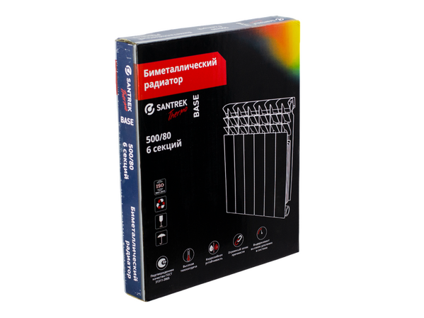 Радиатор SANTREK БЭЙС биметаллический 500х80  6 секций (128 Вт/1 секц.)