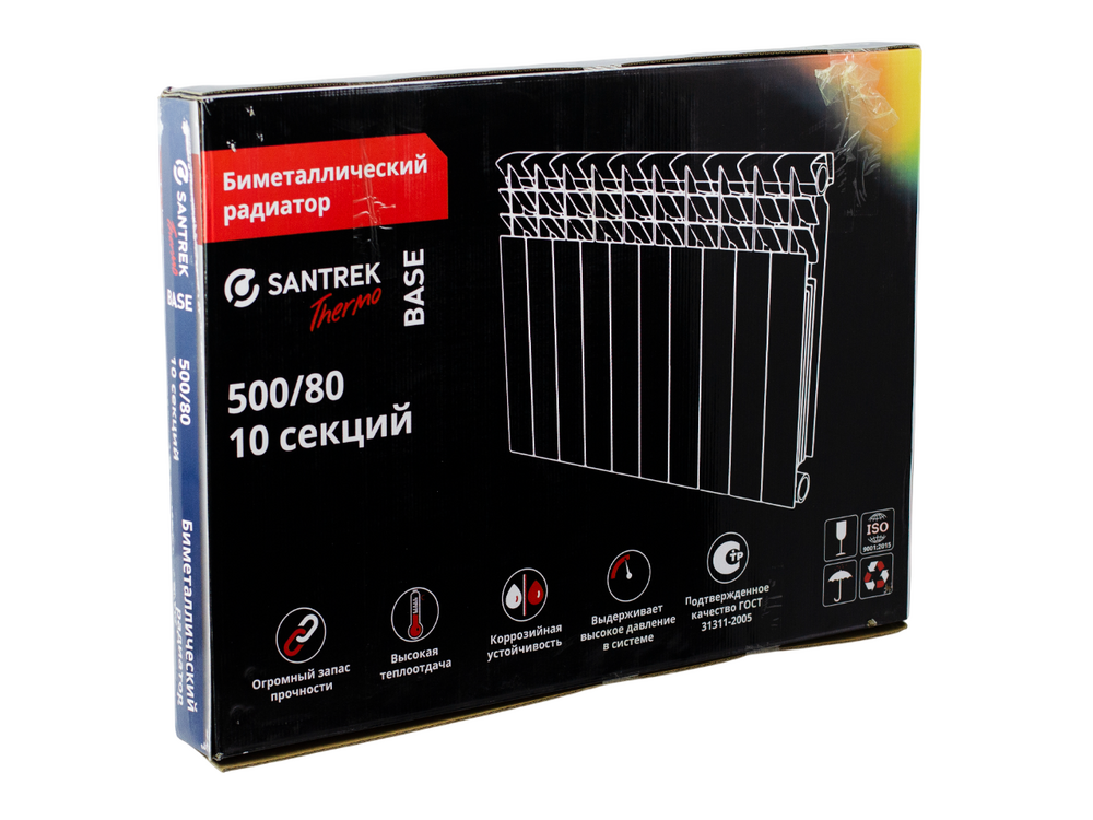 Радиатор SANTREK БЭЙС биметаллический 500х80 10 секций (128 Вт/1 секц.)