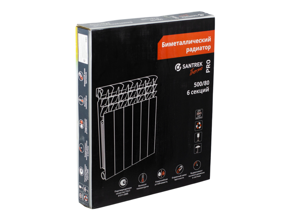Радиатор биметаллический SANTREK ПРО  500х80  6 секций (168 Вт/1 секц.)
