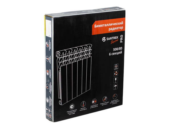 Радиатор биметаллический SANTREK ПРО  500х80  6 секций (168 Вт/1 секц.)