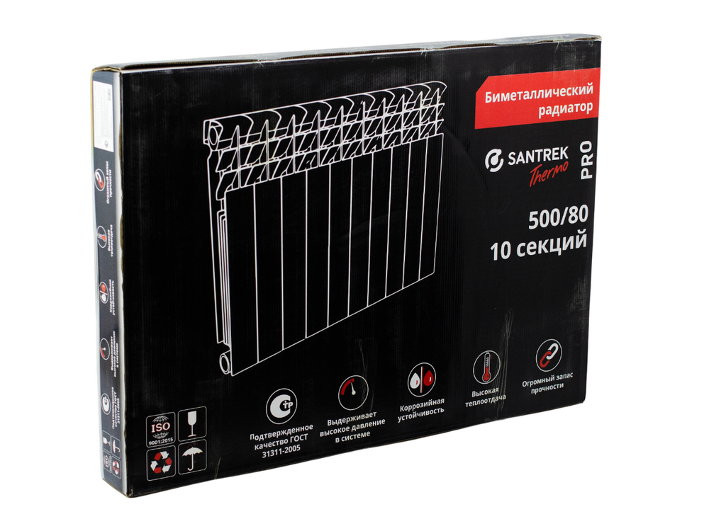 Радиатор биметаллический SANTREK ПРО  500х80 10 секций (168 Вт/1 секц.)