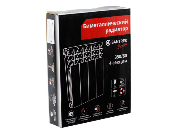 Радиатор биметаллический SANTREK 350х80  4 секции (101 Вт/1 секц.)