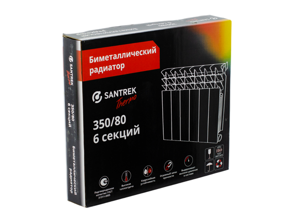 Радиатор биметаллический SANTREK 350х80  6 секций (101 Вт/1 секц.)