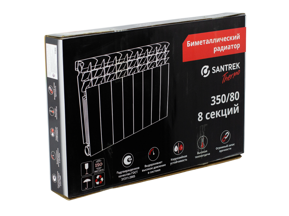 Радиатор биметаллический SANTREK 350х80  8 секций (101 Вт/1 секц.)