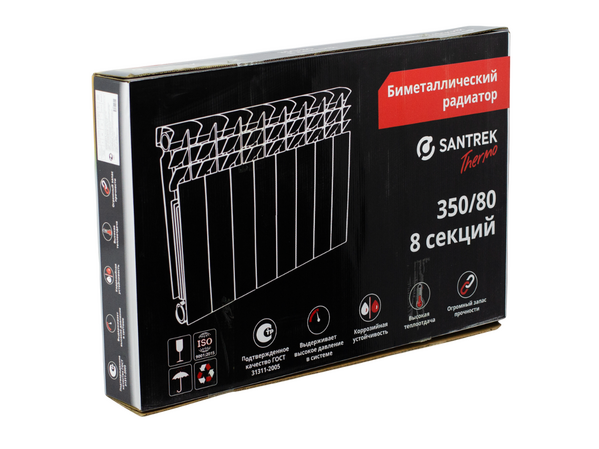 Радиатор биметаллический SANTREK 350х80  8 секций (101 Вт/1 секц.)