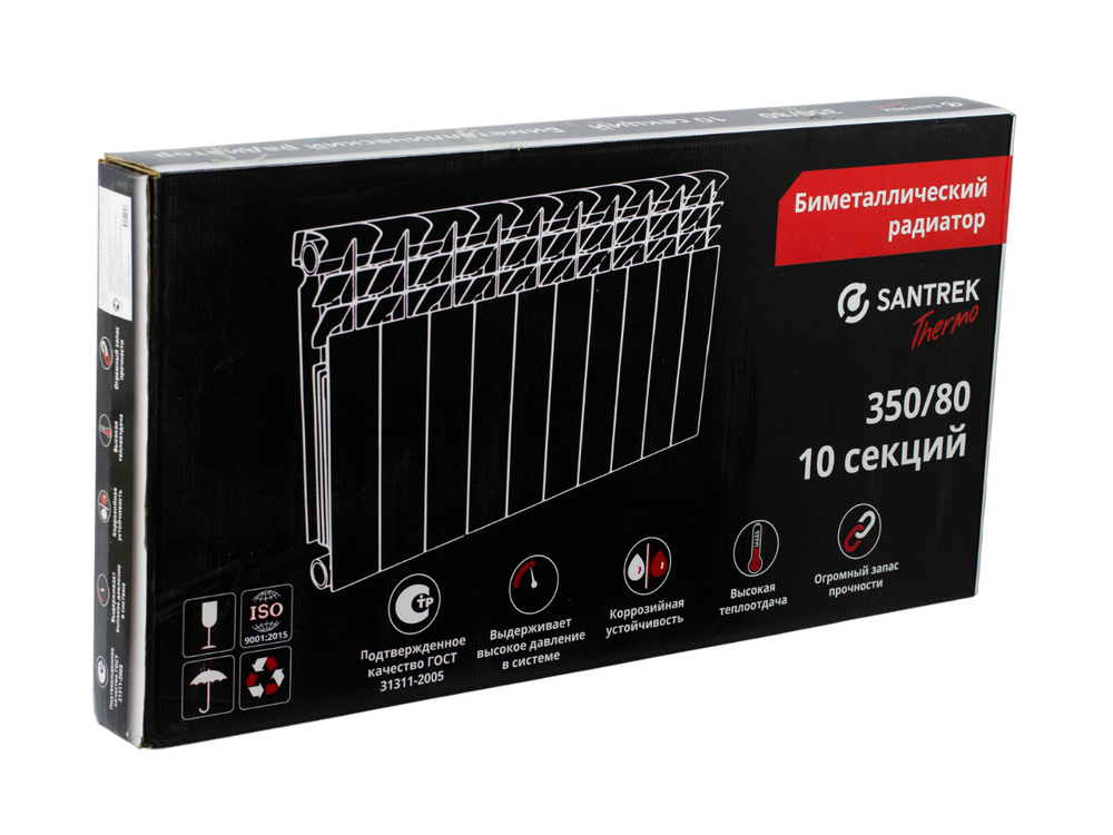 Радиатор биметаллический SANTREK 350х80 10 секций (101 Вт/1 секц.)