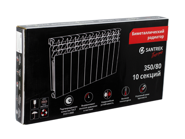 Радиатор биметаллический SANTREK 350х80 10 секций (101 Вт/1 секц.)