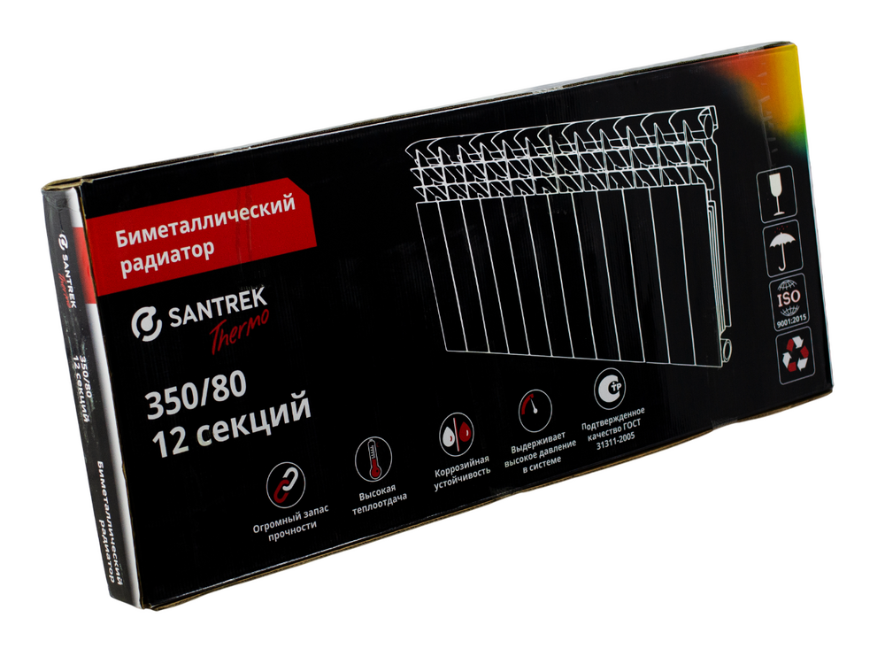 Радиатор биметаллический SANTREK 350х80 12 секций (101 Вт/1 секц.)