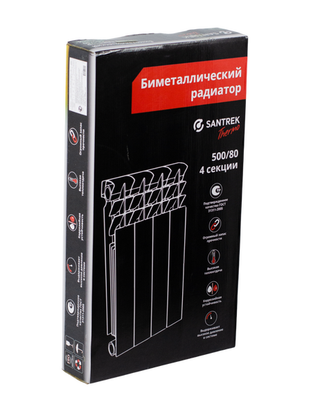 Радиатор биметаллический SANTREK 500х80  4 секции (148 Вт/1 секц.)